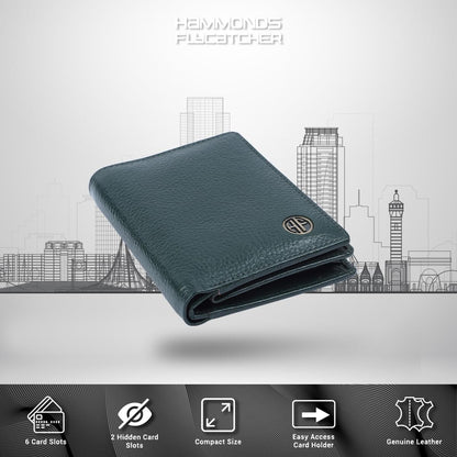 Brand New Authentic RFID Protected Green BI-Fold Genuine Leather Mens Wallet