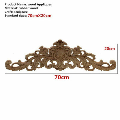 Natural Wood Appliques Furniture Cabinet Unpainted Wooden Carving Moulding Decal