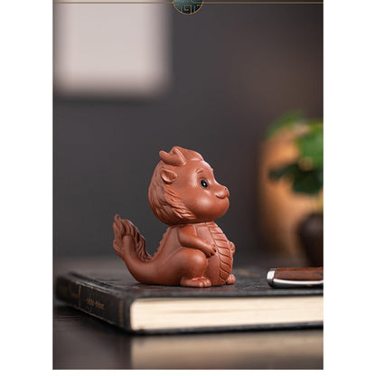 Chinese Mythical Purple Sands Tea Pet 8.4cm Kungfu Tea Table Decoration Tea Play