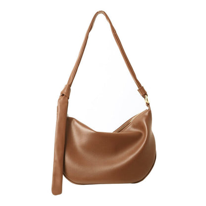 Draped Leather Shoulder Bag Crossbody Tote Hobo Purse Knotted Saddle Handbag