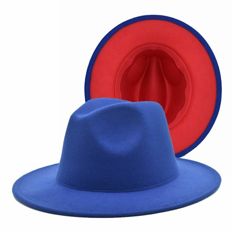 Hats Women Flat Wide Brim Wool Felt Men Black Red Goth Vintage Wedding Elastic
