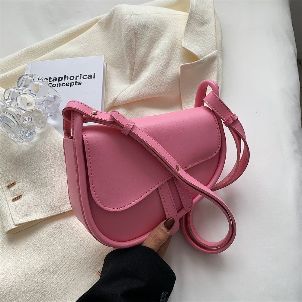 Fashion Saddle Bag New Small Shoulder Bags Solid Crossbody Female Messenger Bag