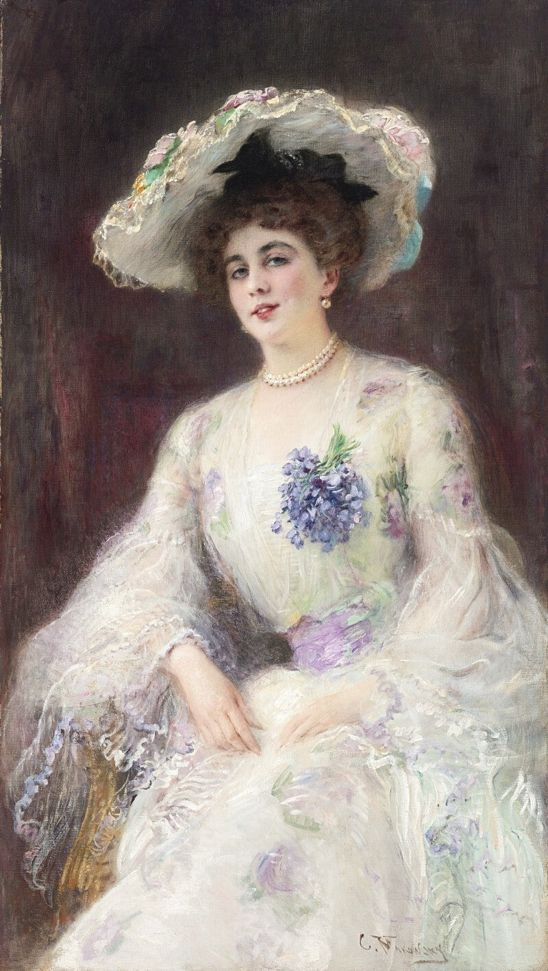 Oil painting Portrait-of-a-Lady-Konstantin-Yegorovich-Makovsky-Oil-Painting-art