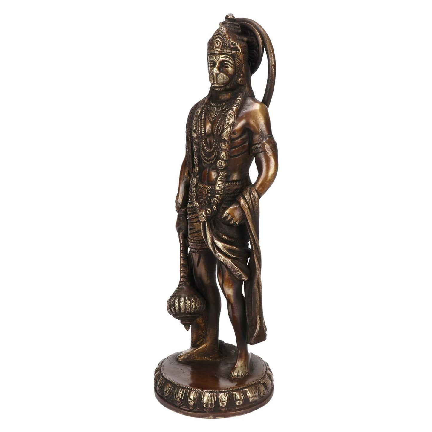 Brass Hindu God Lord Hanuman Standing Idol Statue Figurine Sculpture