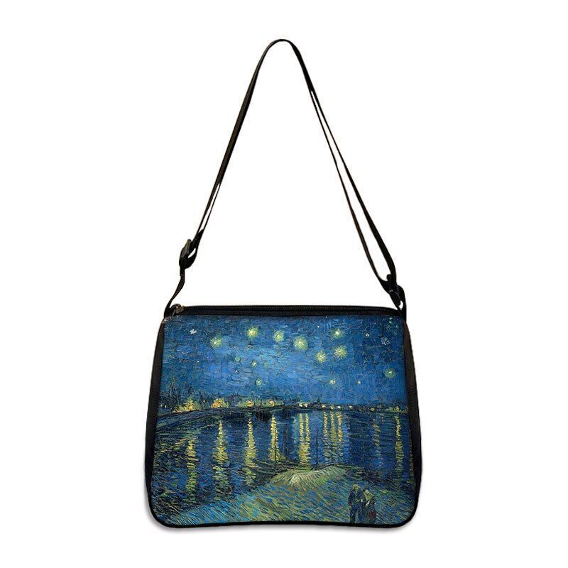 Famous Paintings Handbag Women Shoulder Bags Shopping Bag Canvas Pouch Zipper