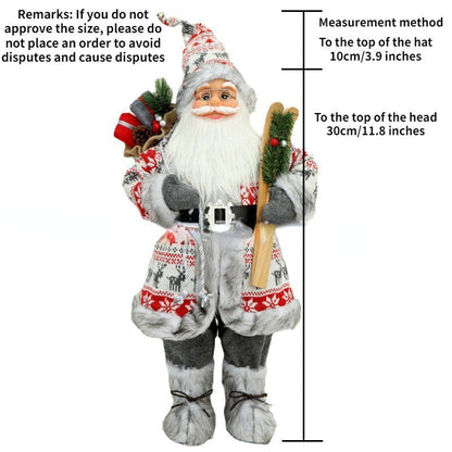 Christmas Ornaments 30-45cm Large Santa Claus Dolls Standing Figurine Home Decor
