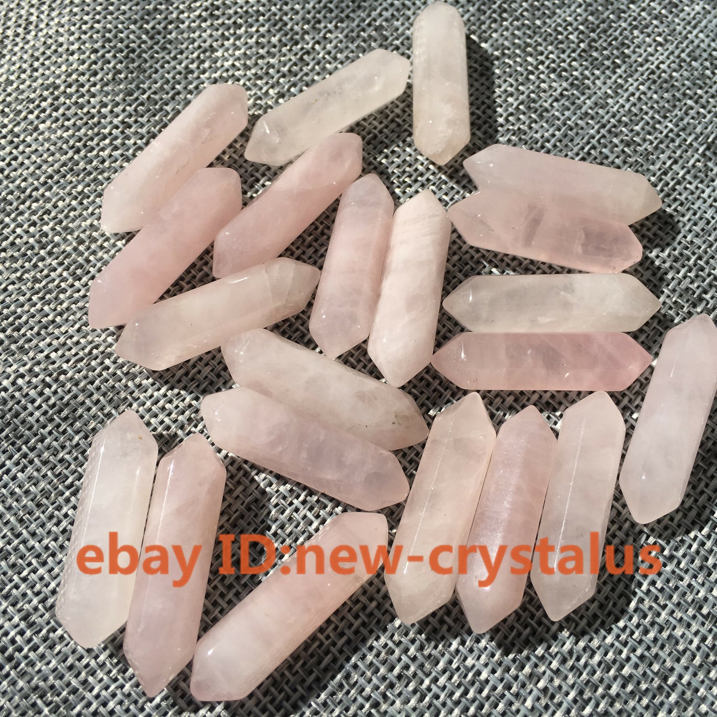 10pc Natural Rose Quartz Double Point Obelisk pendant Crystal Wand reiki Healing