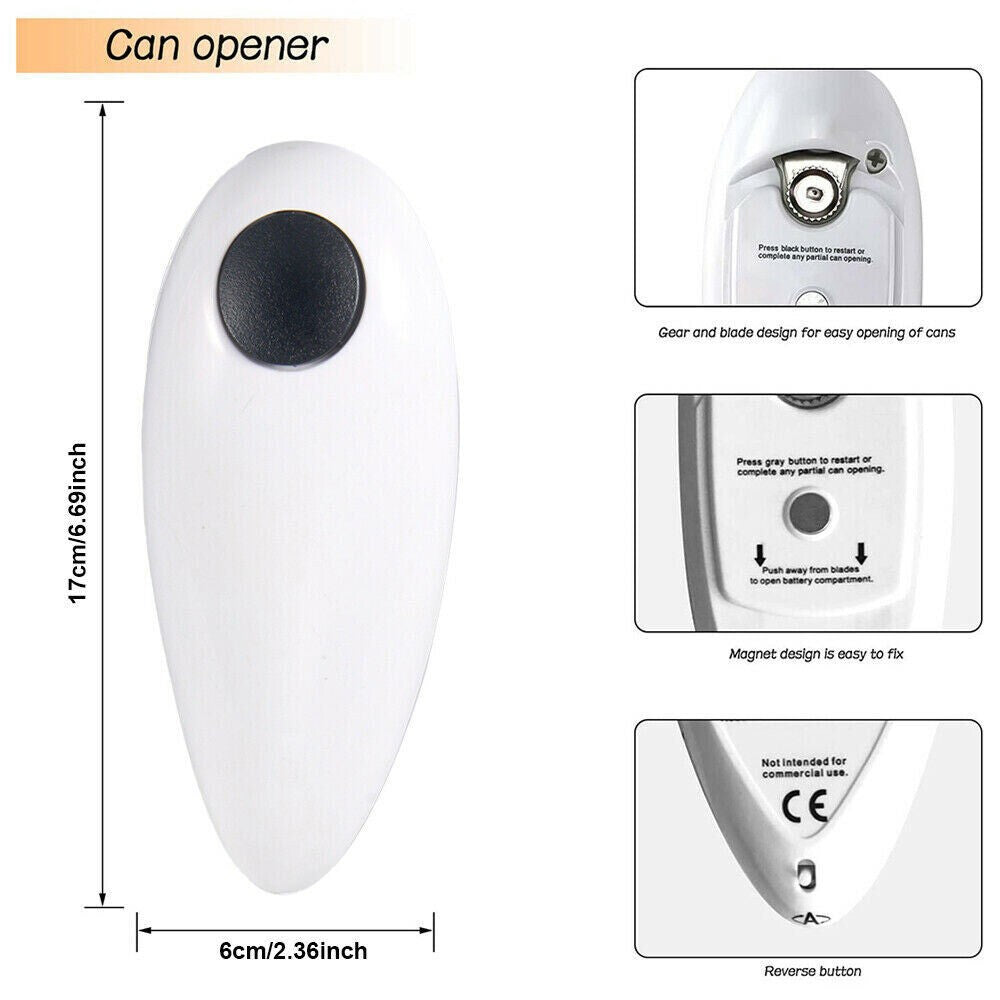 Automatic Electric Can Opener Home One Touch Jar Opener & 8-Shaped Bottle Opener