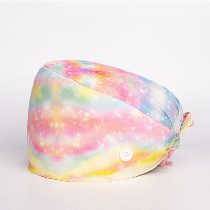 Surgical Cap Baotou Cap Fashion Floral Nurse Doctor Hat Buckle Classic Printing