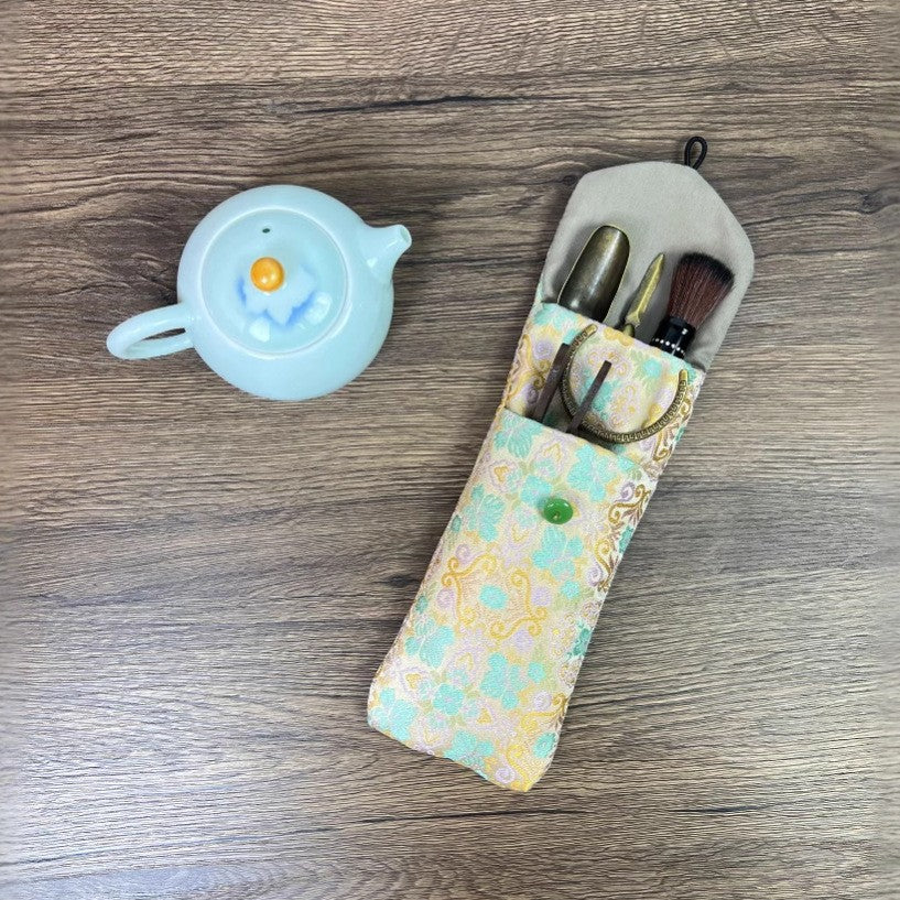 Weaving Fabric Tea Ceremony Storage Tea Bag Set of Three Pieces