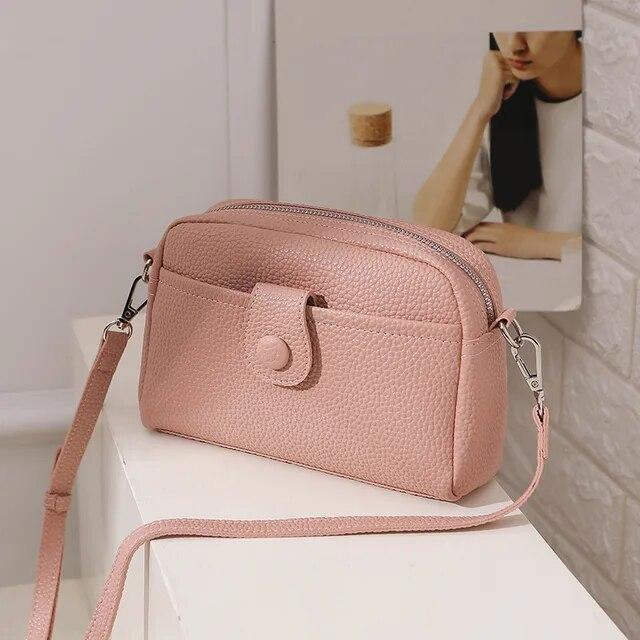 Women's Small Crossbody Bag Genuine Leather Shoulder Handbag Zip