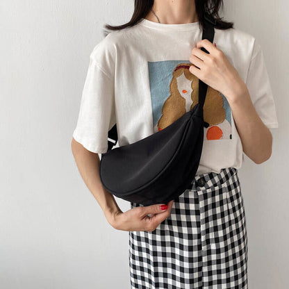 Crossbody Canvas Sling Bag For Women Hobos Chest Bag Students Shoulder Bag Strap