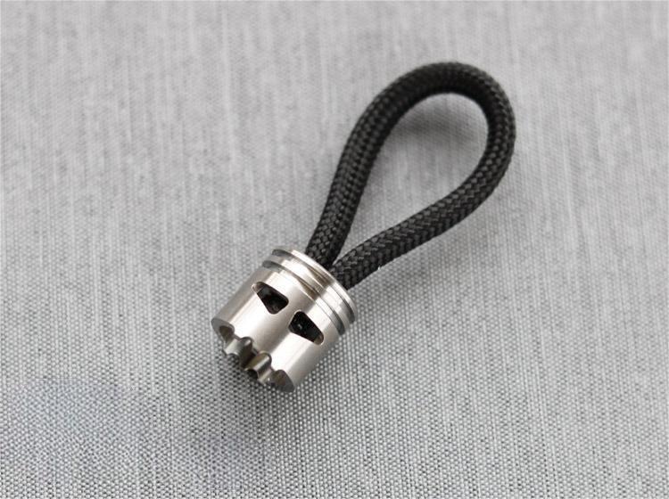 Titanium Knife Lanyard Bead Paracord Keychain Pendant Zip Pull EDC Accessories