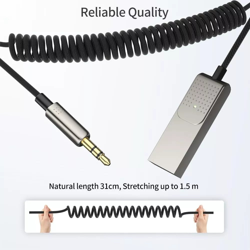 USA Aux to Bluetooth 5.1 Adapter 3.5mm Bluetooth Receiver Microphone for Car Lot