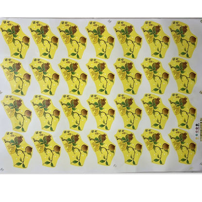 Ceramic Decal Pottery Art Clay Transfer Yellow Flower Paper Overglaze Underglaze