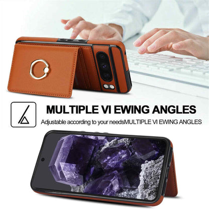 Wallet Case with Rotation Ring for Google Pixel 9 Pro XL/ 9 Pro/ 8 Pro/ 8A/ 6A