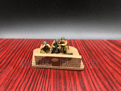 1: 72 3Pcs World War II Chinese Heavy machine gun Group Soldier Model Winter
