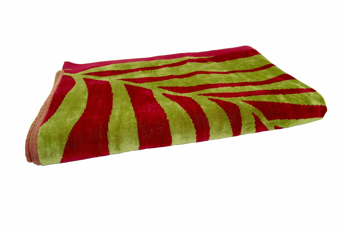 Friends & Home Red Keep Chillin' Velour Beach Towel 100% Cotton-36"x70"-400 GSM