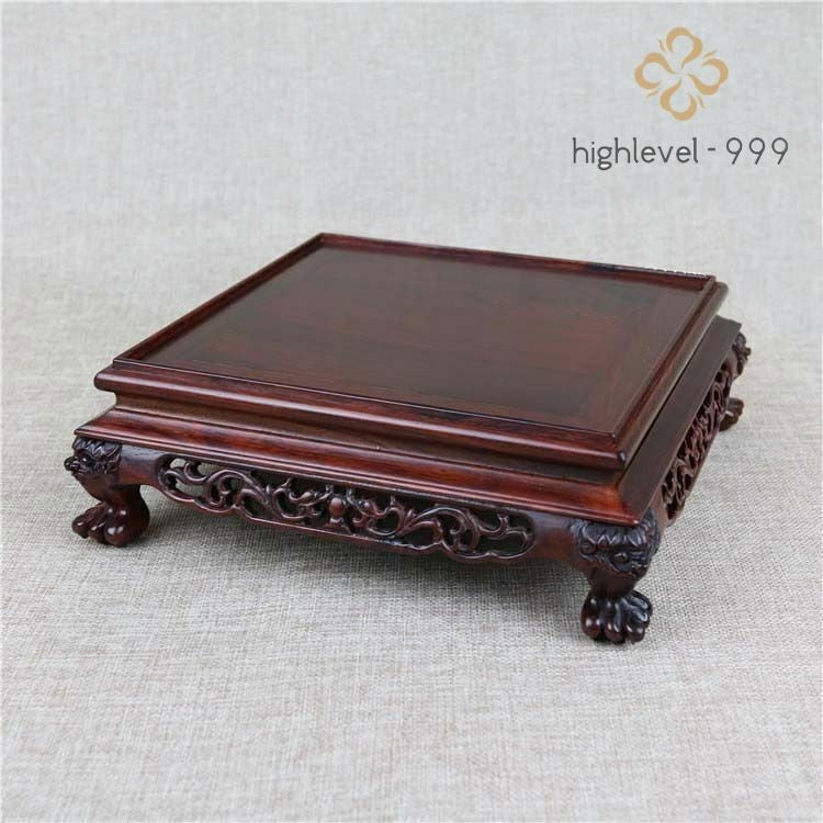 Rosewood Square Base Display Stand for Vase Bottle Teapot Incense Burner Etc 03