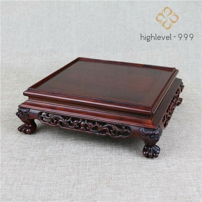 Rosewood Square Base Display Stand for Vase Bottle Teapot Incense Burner Etc 03