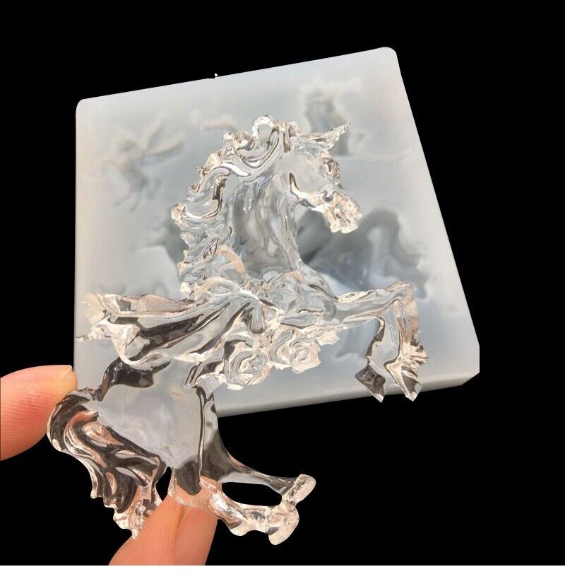 Big Unicorn Horse Silicone Mold 5x7cm Resin Liquid DIY Jewelry Charm Making Tool