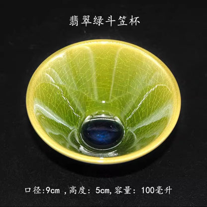 100ml Single Cup Jianzhan Cup Ice Cracked Glaze Green Tea Cup Owner Tea Cup