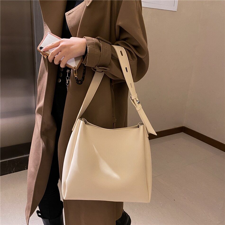 2 Sets Totes Bag PU Leather Shoulder Bags Women Female Travel Bag Lady Bag