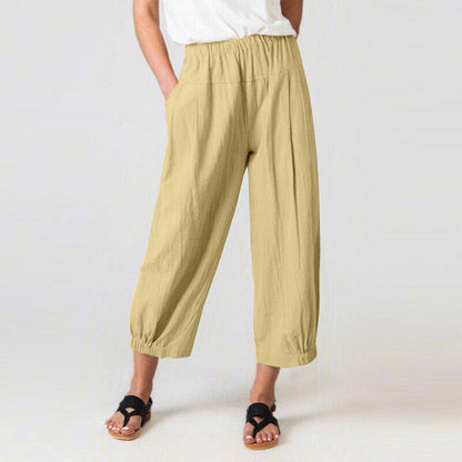 Womens Ladies Summer Harem Pants Elastic Waist Baggy Casual Trousers Pants