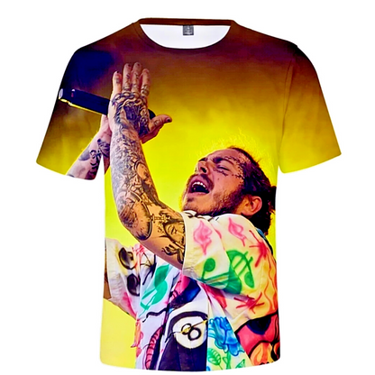 Camisetas Sublimadas Hombre POST MALONE T-Shirt Camisas Moda Para Vestir Franela