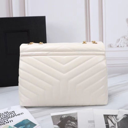 Large Computer Bag Tote Diamond Pattern Bag Metal Chain Shoulder Crossbody Purse