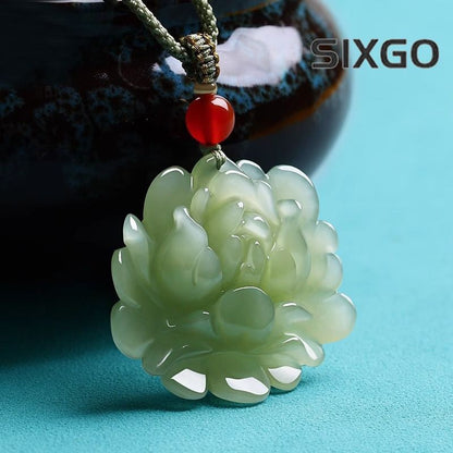 Hetian Jade Lotus Pendant Lotus Jade Pendant Jade Necklace