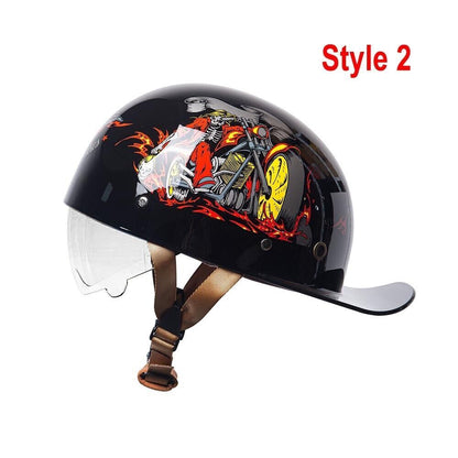 Motorcycle Duck Helmet Retro Helmets Baseball Cap Half Colorful Men Head Safety