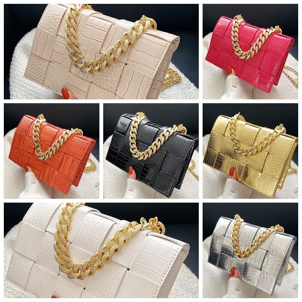 12 Colors Handbag Purse Alligator Pattern Shoulder Bag Women Chain Crossbody Bag