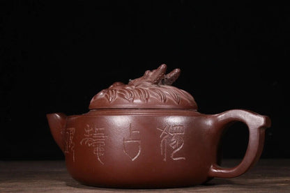 Chinese Yixing Zisha Clay Handmade dragon head Kung Fu Tea Exquisite Teapot