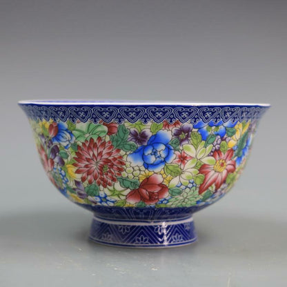 Chinese Jingdezhen Porcelain Blue and White Famille Rose Bowl