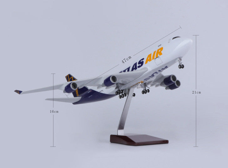1:150 47CM ATLAS AIR BOEING 747-400 Aeroplane Landing Gear Resin Aircraft Model