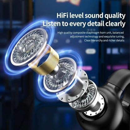 Ear Clip Wireless Bone Conduction Headphones Bluetooth 5.3 Earbuds Single 2023