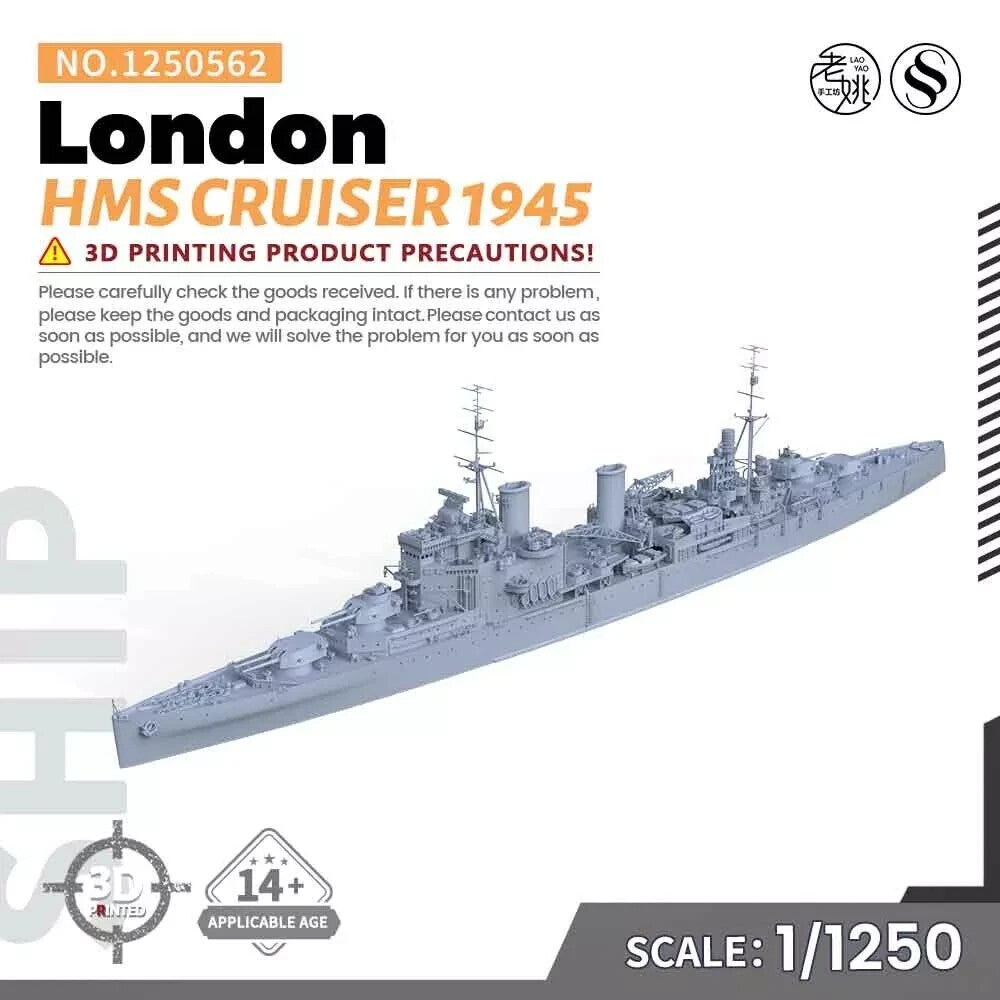 SSMODEL SSC1250562 1/1250 Military Model Kit HMS London Cruiser 1945