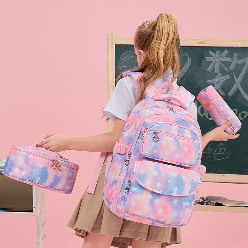 3 Pcs/Set School Backpack School Bags Waterproof Bookbag Pencil Case 29*16*43 CM