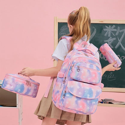3 Pcs/Set School Backpack School Bags Waterproof Bookbag Pencil Case 29*16*43 CM