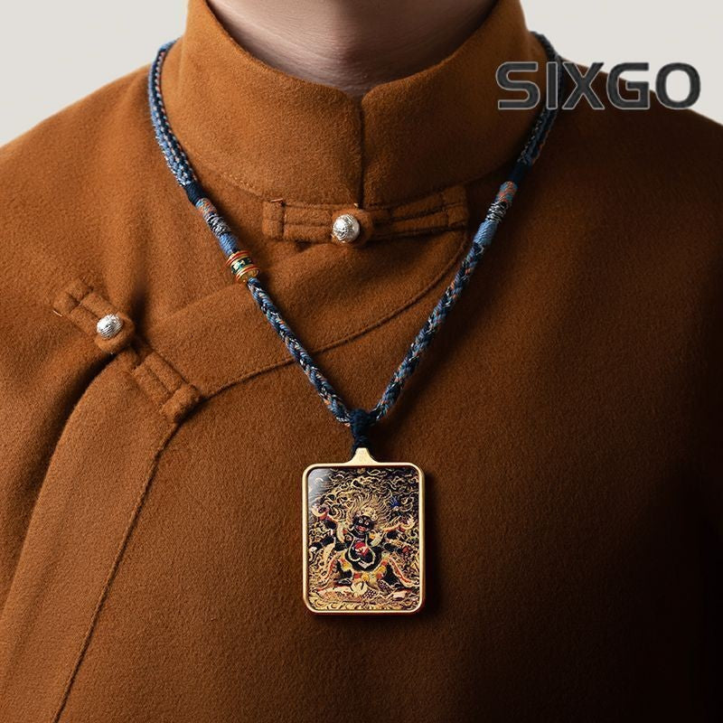 Tibetan Thangka Pendant Lhamo Jambhala Green Tara Amulet Car Hang Buddhist Charm