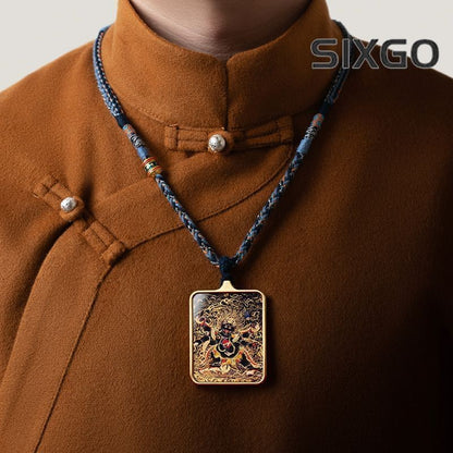 Tibetan Thangka Pendant Lhamo Jambhala Green Tara Amulet Car Hang Buddhist Charm