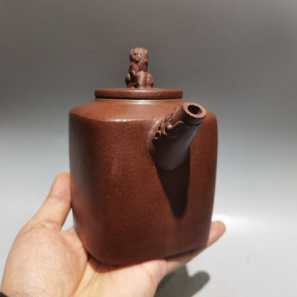 Vintage Chinese Yixing Purple Clay Teapot Zisha Ceramic Carving Collectible Rare