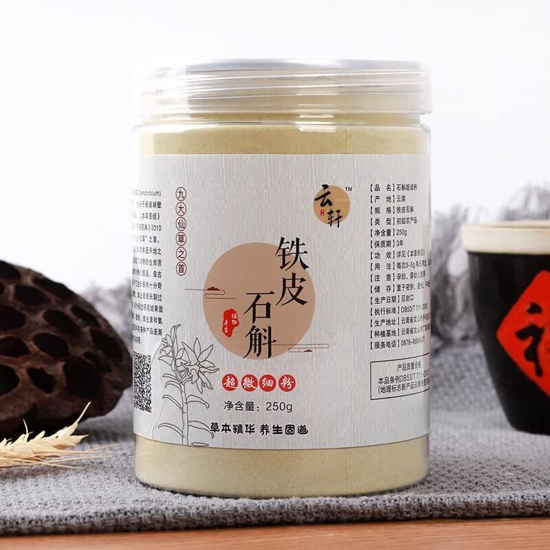 250g Chinese Tie Pi Shi Hu Huo Shan Dendrobium Powder Candidum for Making Tea