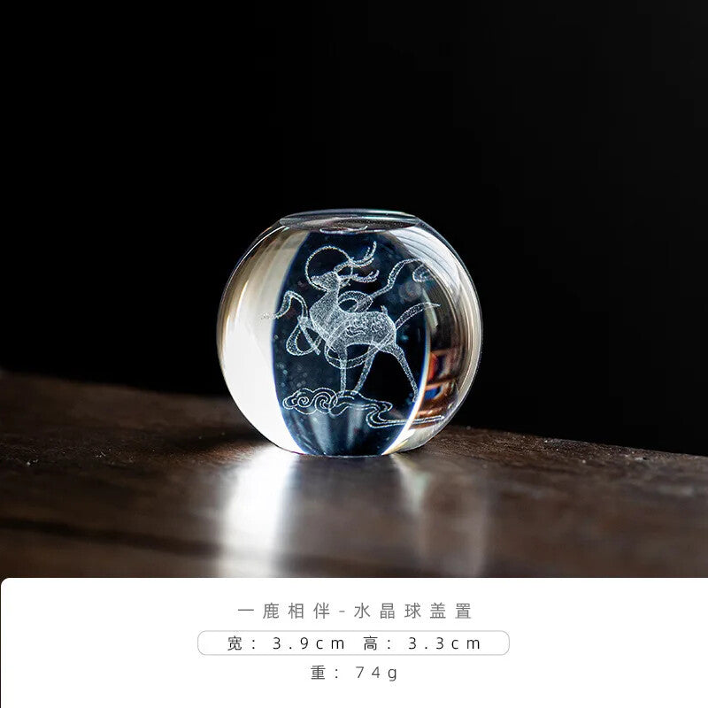 Moon Crystal Lid Holder Zisha Pot Cover Bracket Tea Pet Tea Decor Tea Ceremony