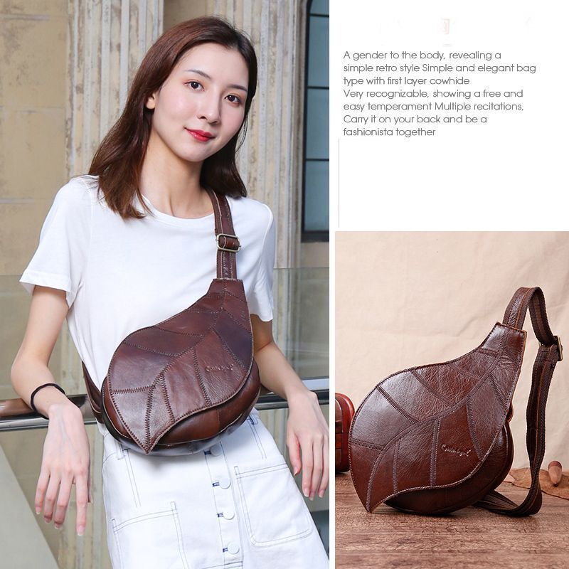 Genuine Leather Chest Pack Messenger Bag - Thumbnail 3