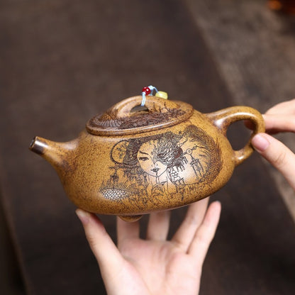 550ml handmade tea pot real yixing zisha clay master pot 14 infuser hole shipiao