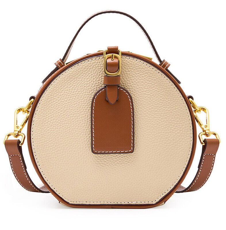 Women Luxury Round Bag Real Leather Handbag Brand New Crossbody Shoulder Purse