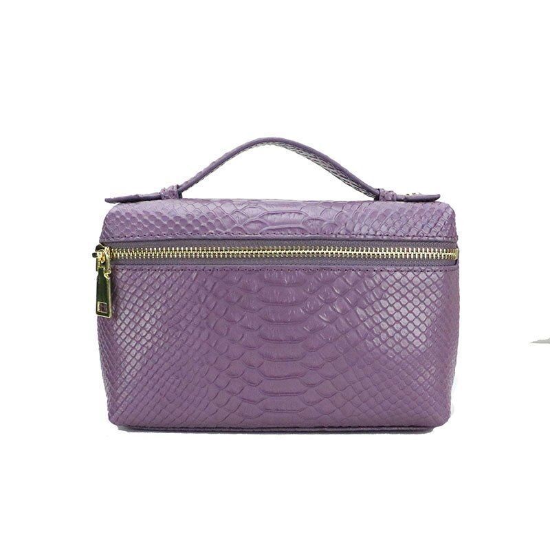 Handbag Embossed Ostrich Leather Portable Bag Small Clutch Bag Purse 19*12*6 CM