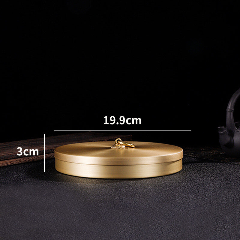 Pure Copper Tea Canister With Lid For Pu'er Tea Cake Handmade Sealed Tea Jar New